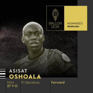 Read more about the article Asisat Oshoala Becomes First African Woman to Bag Ballon d’Or Nomination | The African Exponent.