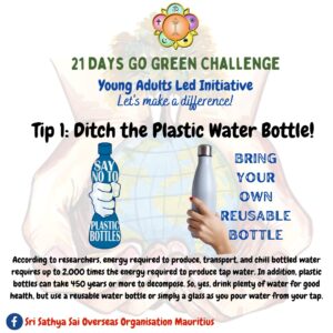 Read more about the article "Ditch the plastic water bottle" un défi vert de 21 jours