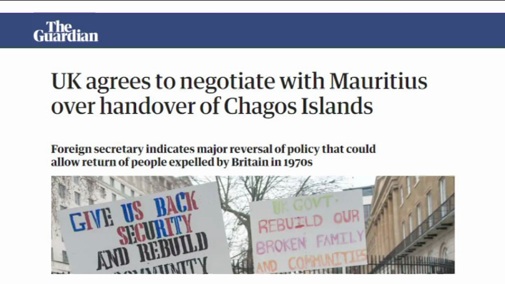 You are currently viewing [VIDÉO] Chagos : couverture de presse internationale l’intention d’accord entre MCE/GBR
